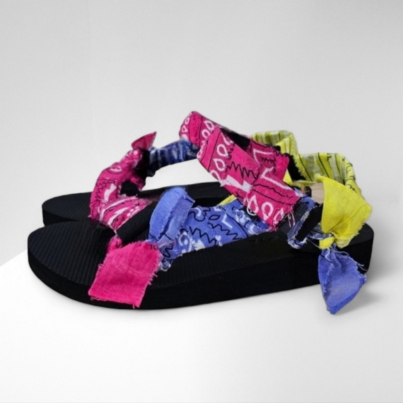 Arizona Love Shoes - Arizona Love Sandal Trekky Bandana Womens Shoe Pink Purple Yellow EU 38 NWOT